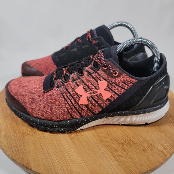 Under Armour Charged Bandit 2 Running Sneakers Shoes Women 9 Red Black - Picture 1 of 14